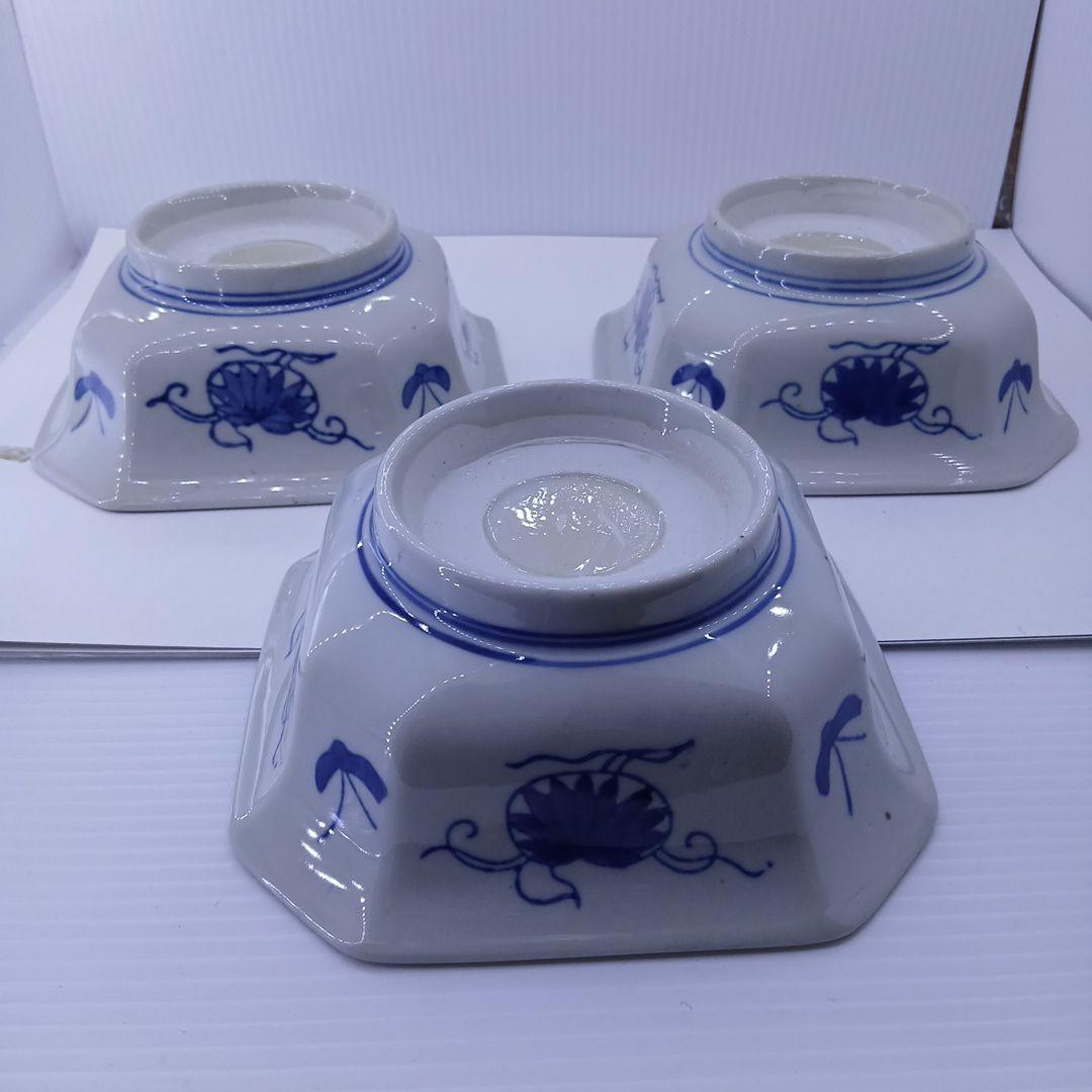2401 　青白磁 八角形皿 3個セット