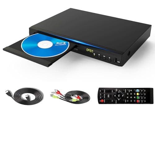 ブルーレイDVDプレーヤー コンパクトデザイン、フルHD 1080p、USB &