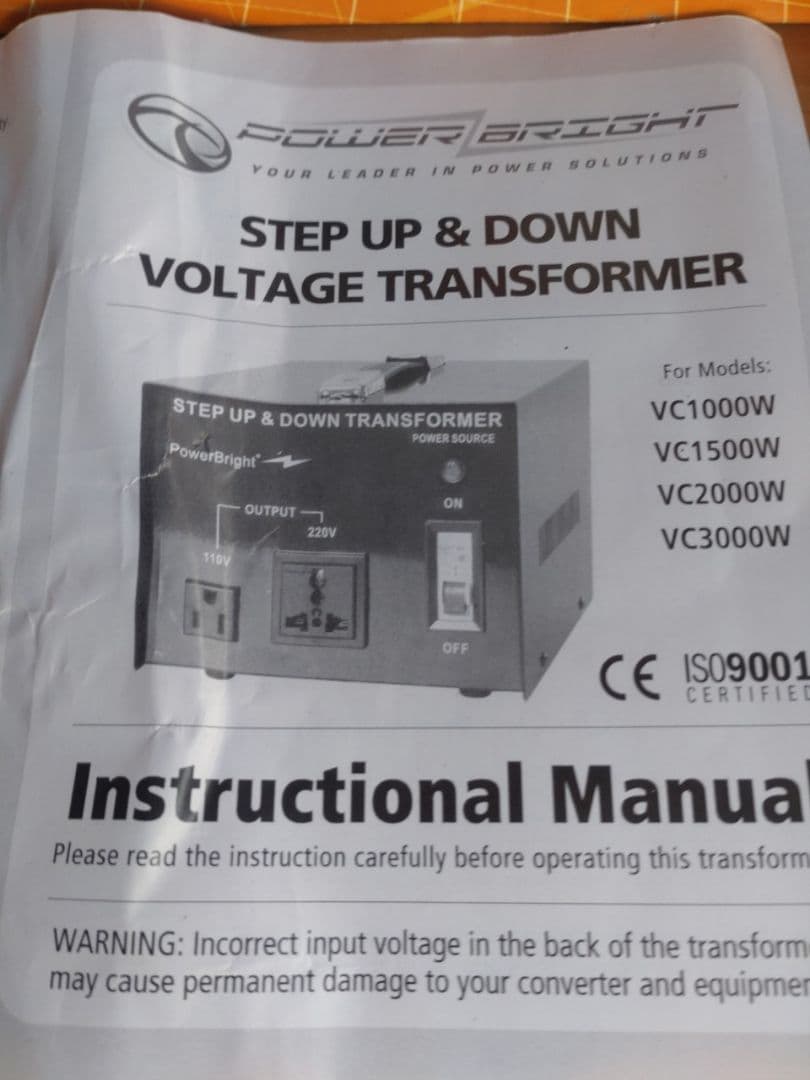 電圧変換器　変圧器　3000W VC-3000W POWER BRIGHT未使用