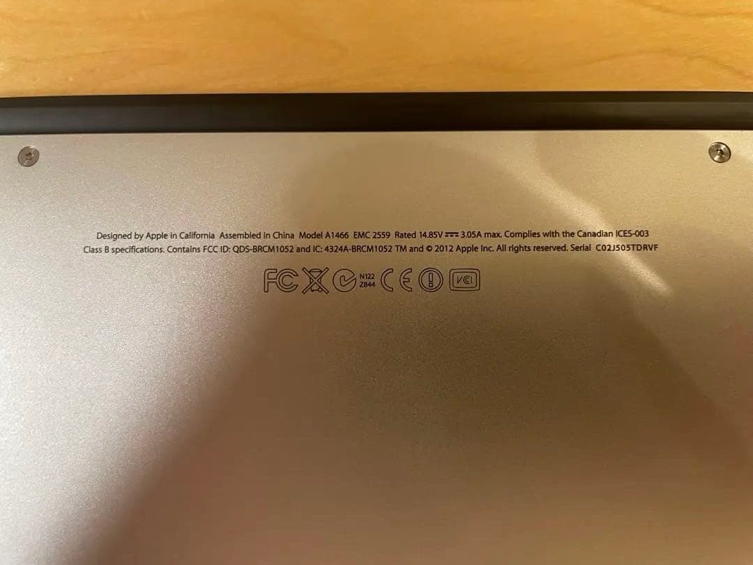 MacBook本体 MacBook Air (13-inch, Mid 2012) A1466 8G