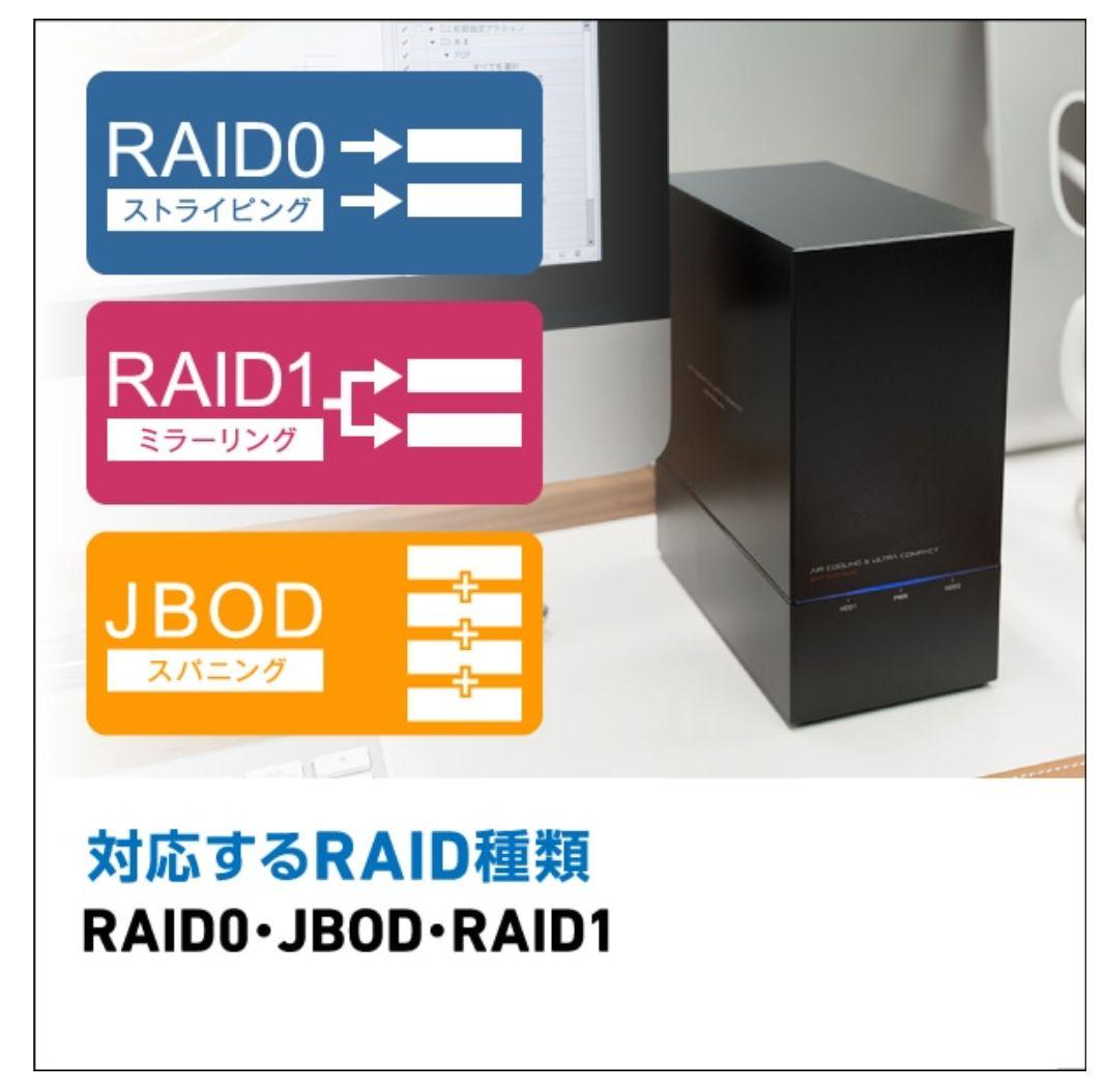 ロジテック 外付け HDD RAID対応ハードディスクWD 8TB(4TB×2)