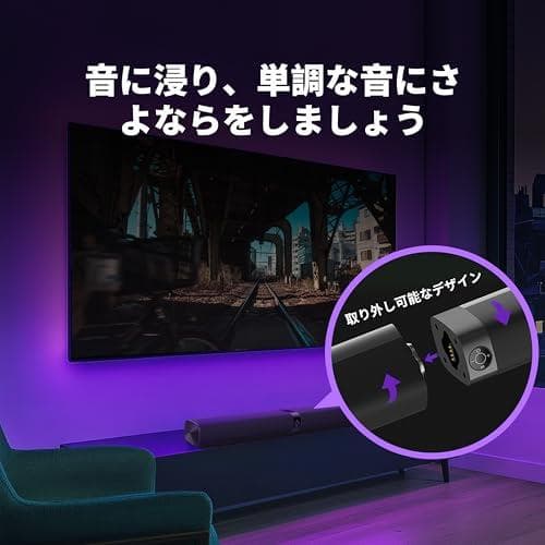 サウンドバー 2 in 1 取り外し可能 Bluetooth5.3 有線 無線