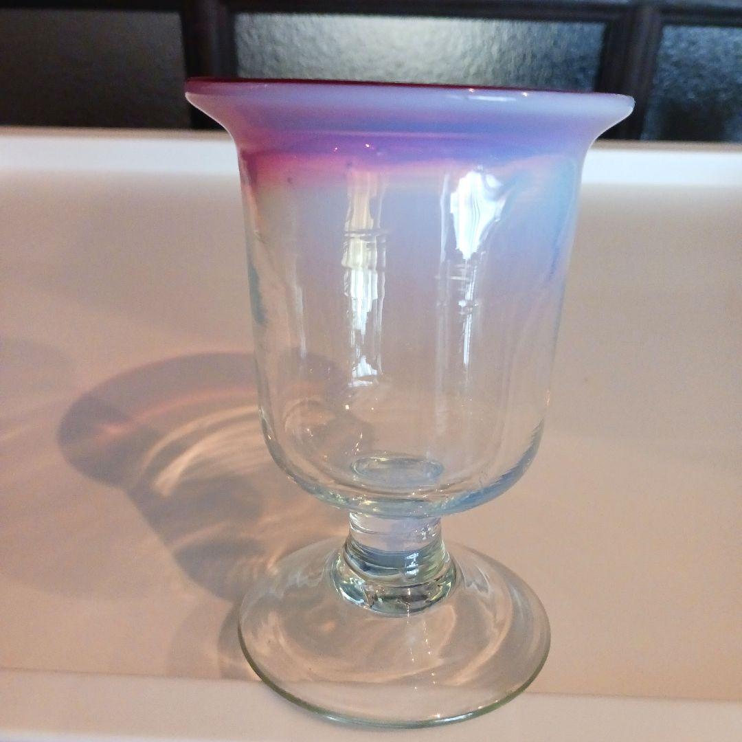 アンティークガラス　和硝子　 氷コップ　ラズベリーレッド　美品