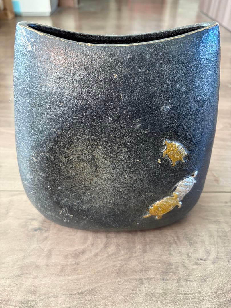 高崗銅器 花瓶 二羽鹤 三代目鳳山 重約1900克