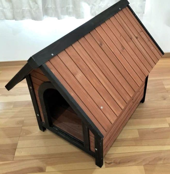 木製犬小屋 中型犬用屋根付き