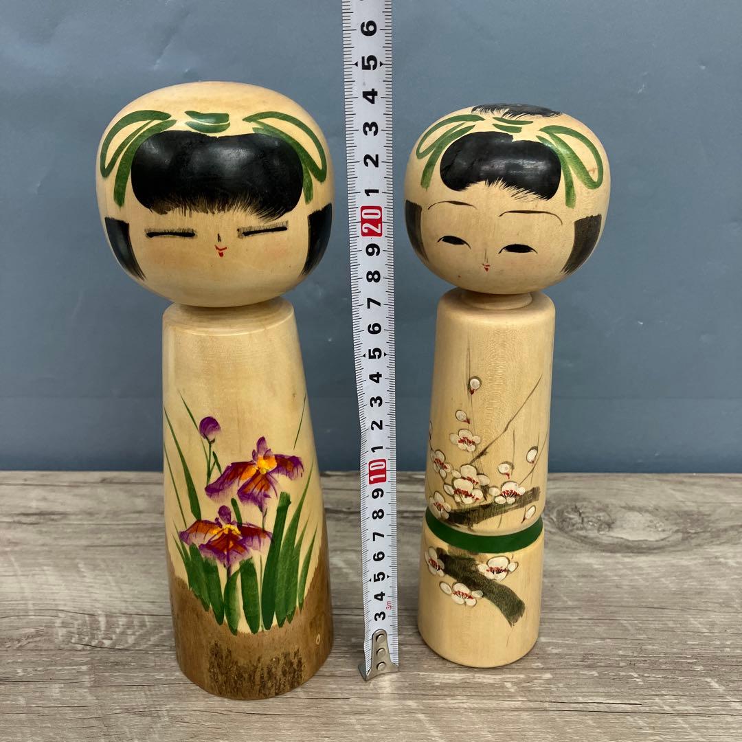 E-4 伝統工芸品 こけし 2体セット 創作こけし 近代こけし こけし 置き物