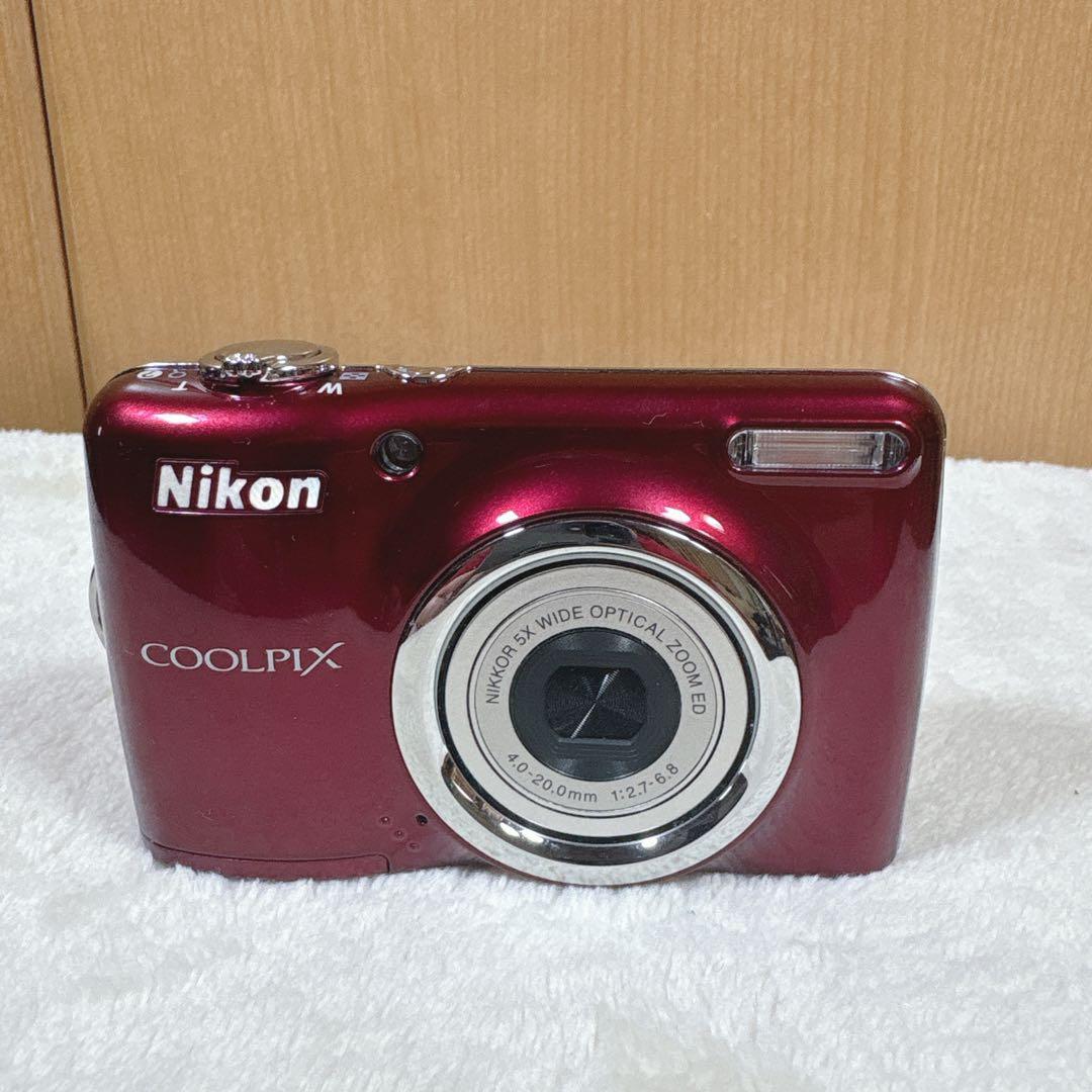 美品　Nikon Coolpix L23 レッド　電池対応　コンデジ
