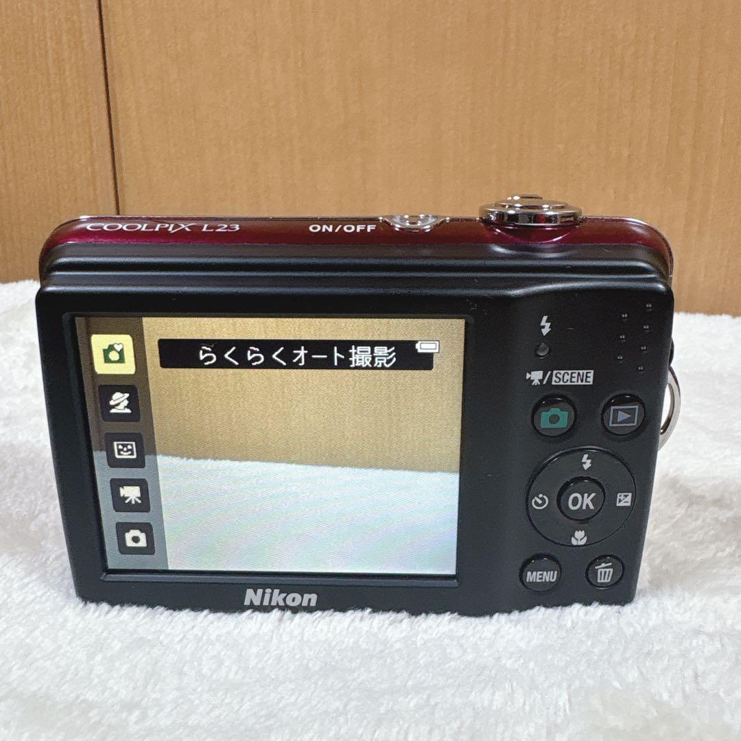 美品　Nikon Coolpix L23 レッド　電池対応　コンデジ