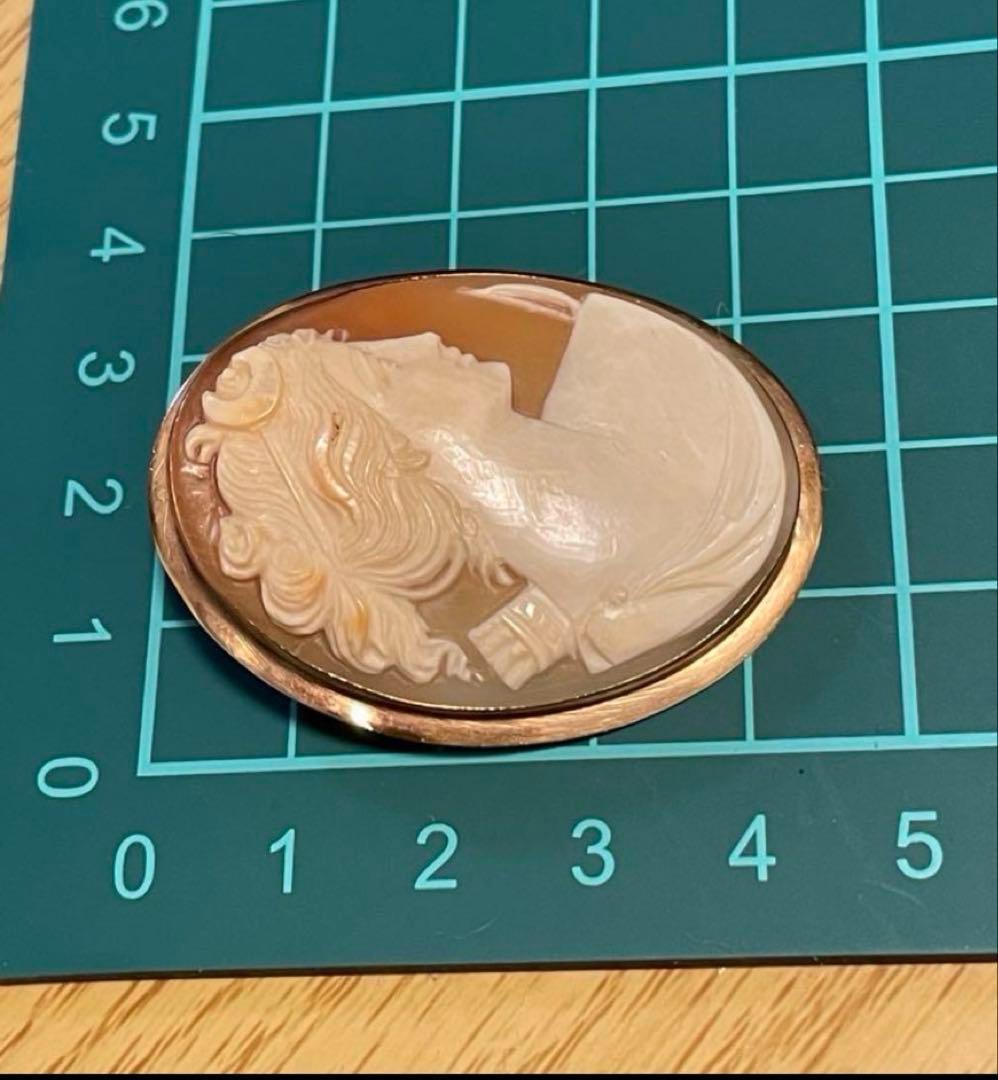 フランス　アンティーク　10金枠？アルテミス　ブローチ兼トップ　現状