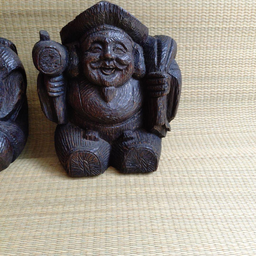木製、恵比寿様と大黒様
