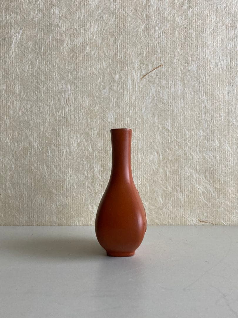 梅文 朱泥一輪挿し 銘あり 10.5cm｜小花器 花入れ 茶道具|うさぎ印多加江