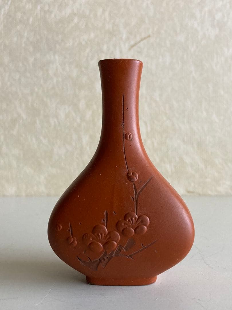 梅文 朱泥一輪挿し 銘あり 10.5cm｜小花器 花入れ 茶道具|うさぎ印多加江