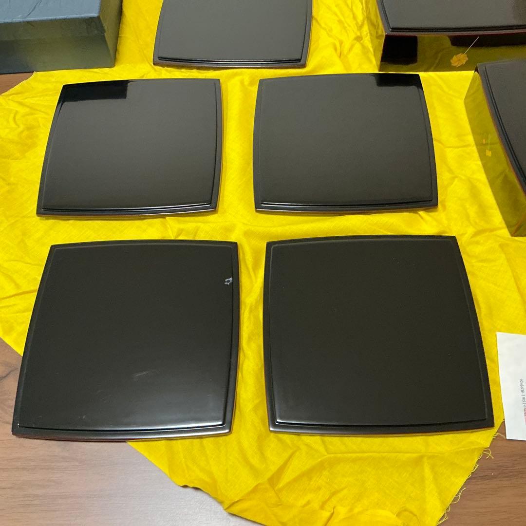 輪島塗　小重弁当　5客　中島　九香　中古　(小重・弁当箱)