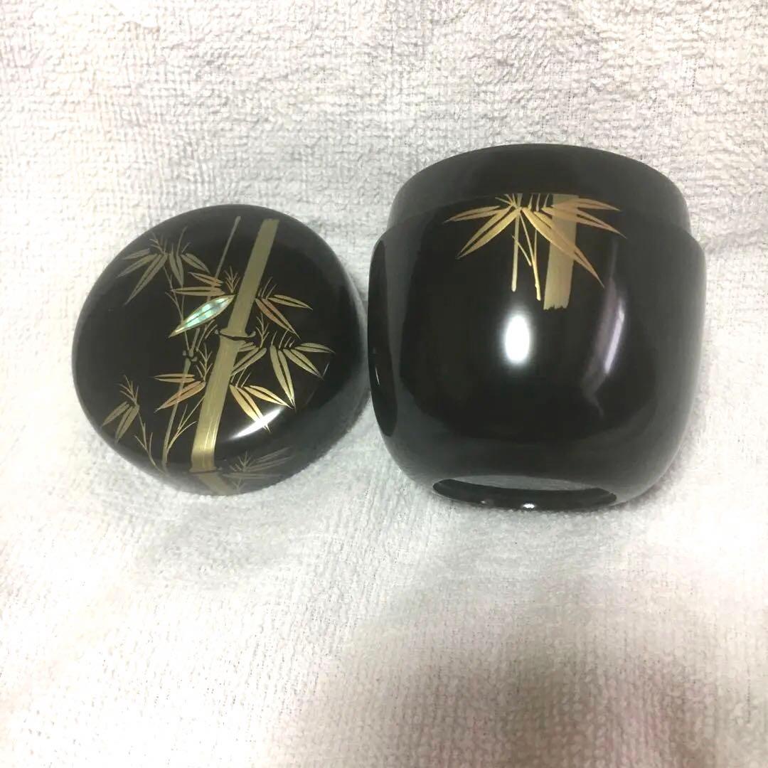 棗　竹笹螺鈿蒔絵棗　茶道具　茶筒