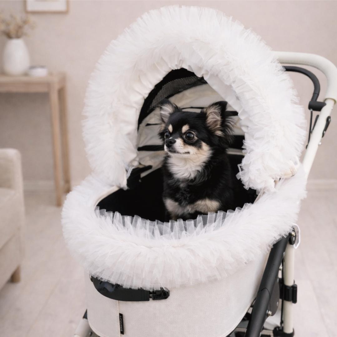 ペットカートアクセサリー M ホワイト 飾り レースデコ 犬猫 ペット おしゃれ
