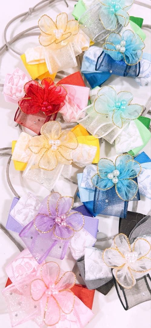 M.M.Cさまページ 春　エンボス加工お花リボン　50個　116