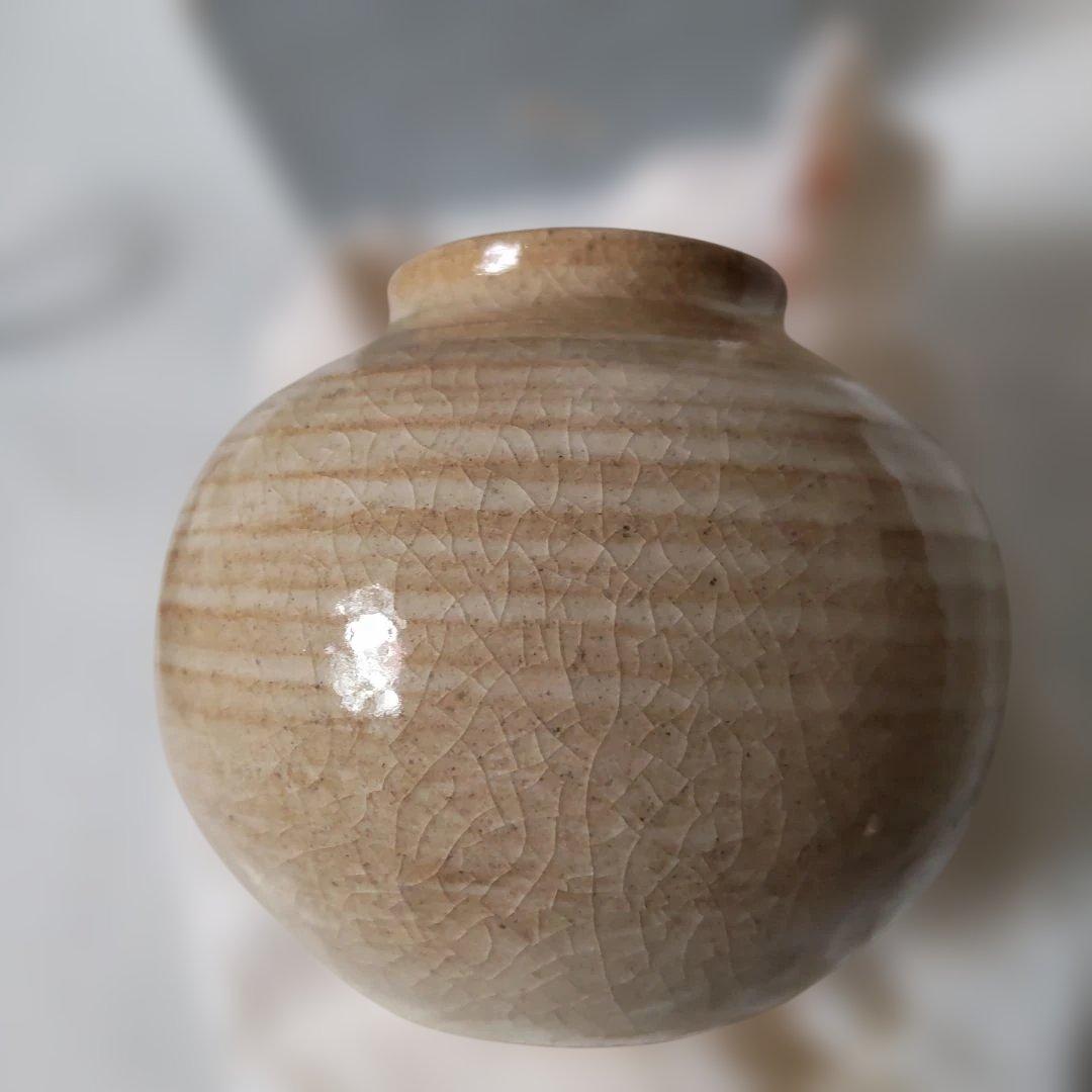 萩焼 文琳茶入 仕覆 有楽緞子 茶道具 茶入 美品 です。