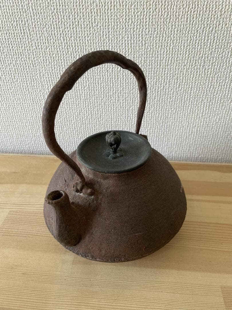 あ*ん様 アンティーク 鉄瓶 茶の湯 横縞目模様