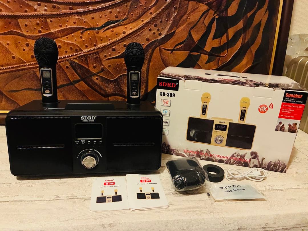 ★【美品】SDRD製 家庭用スピーカー付きカラオケ機器SD-309 サービス品付