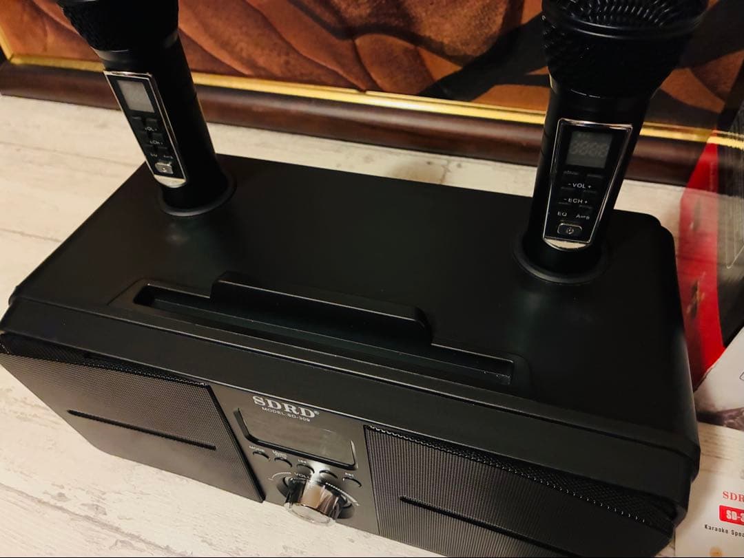 ★【美品】SDRD製 家庭用スピーカー付きカラオケ機器SD-309 サービス品付