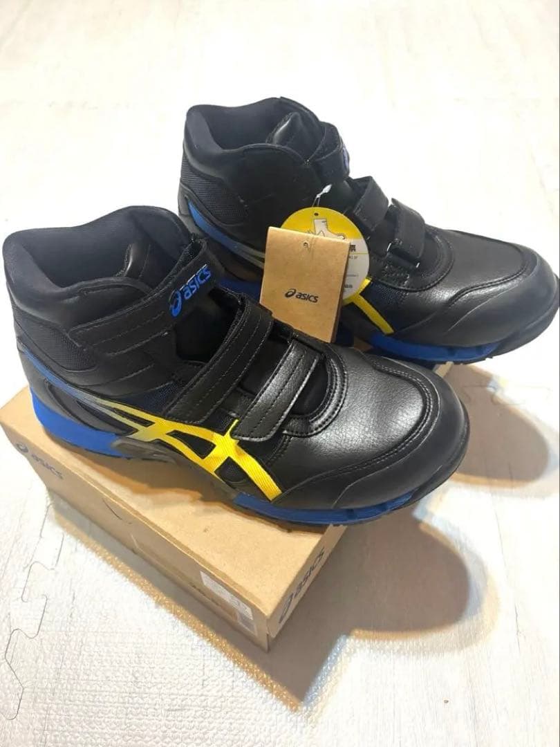 ASICS ハイカット安全靴 ブラック/イエロー/ブルー