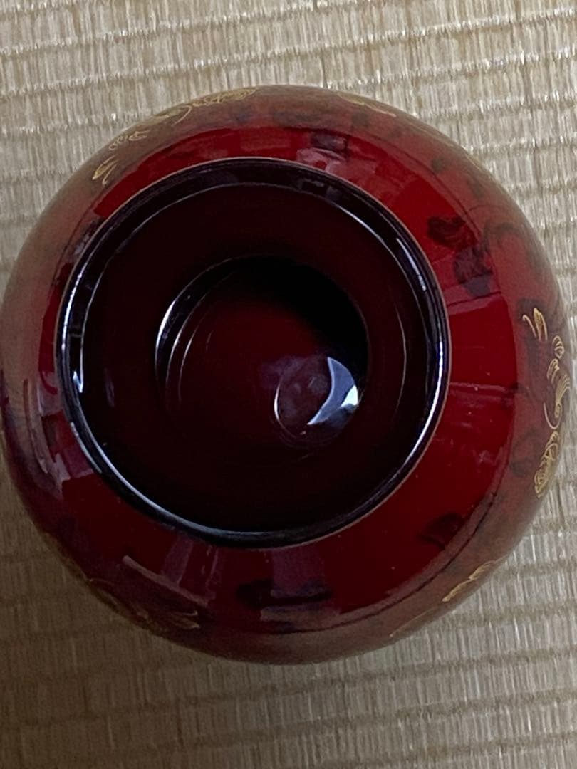 ♦️ノリタケボーンチャイナ 金彩花唐草文 辰砂フラワーベース ヴィンテージ物花瓶