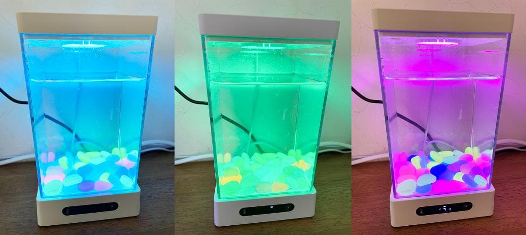 【新品】ヒーター＆LED付小型水槽 白（ベタ・熱帯魚・メダカ・シーモンキー）