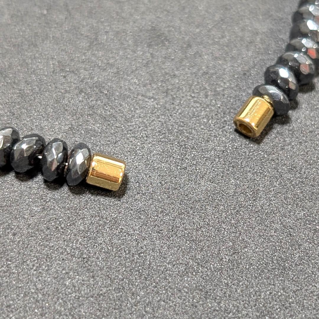 めんたる　ゴールドルチル 磁気ヘマタイト パワーストーンNECKLACE