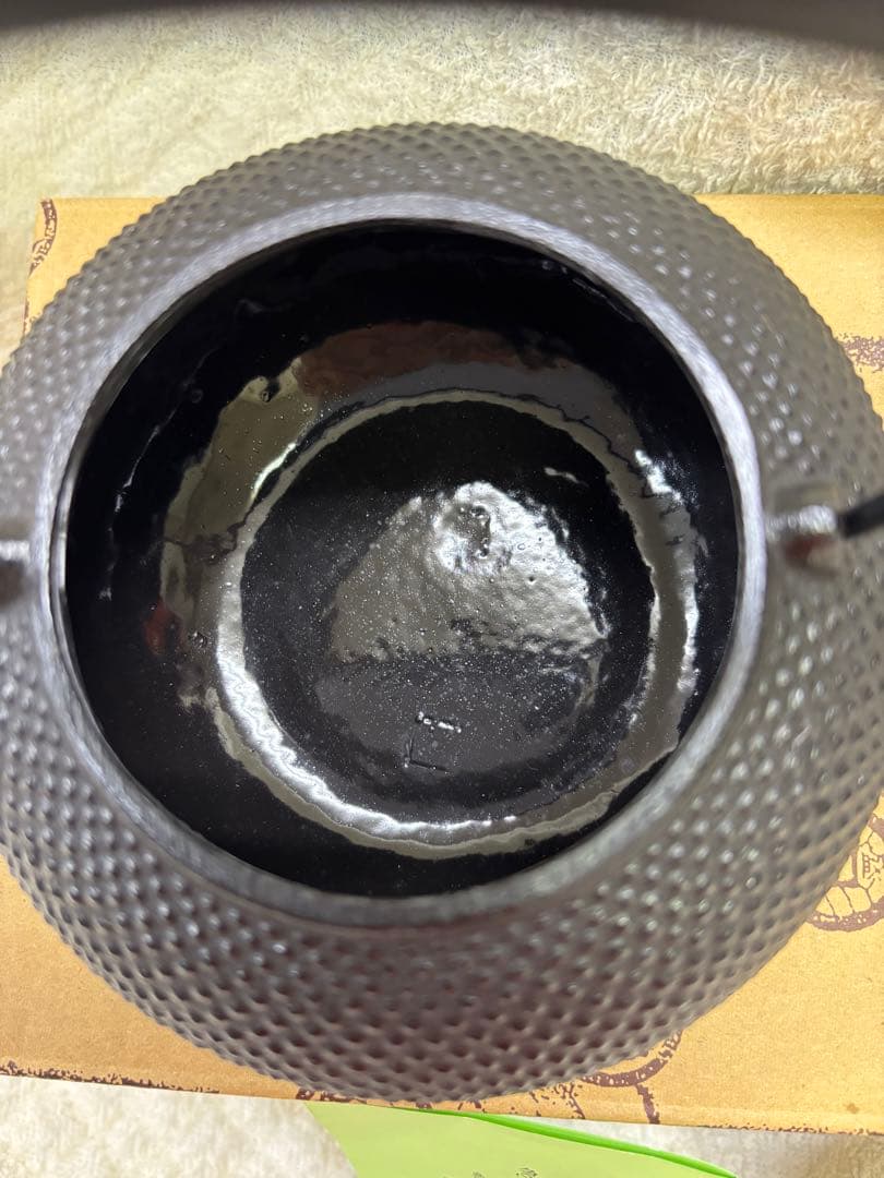 新品保管品　南部鉄器　鉄製急須 黒 ステンレスフィルター付き