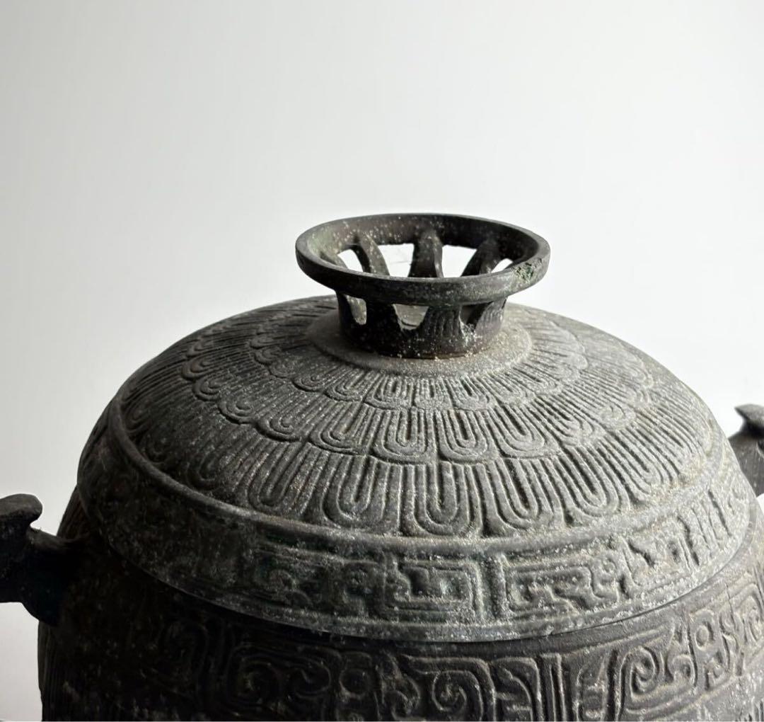 青銅器 銅 置物 蓋器 古美術