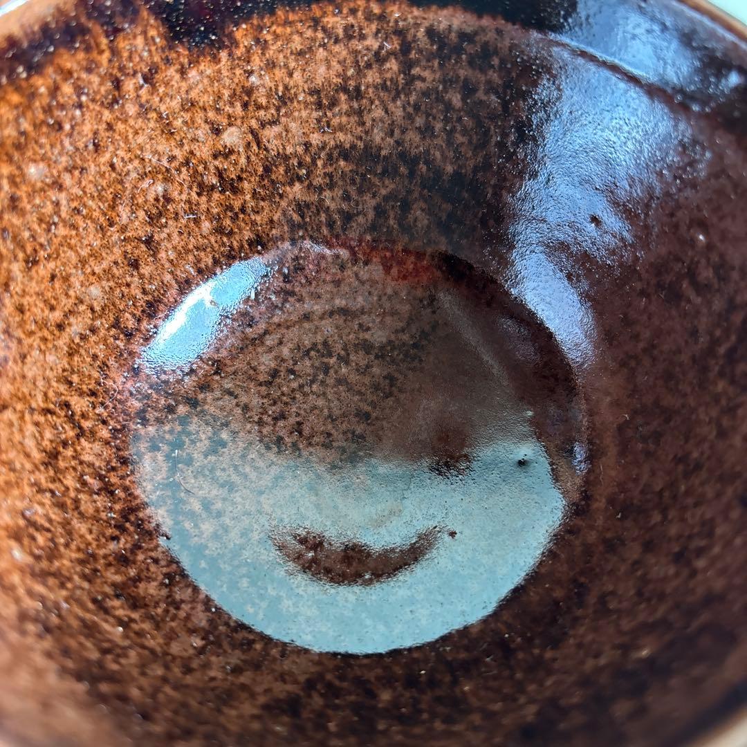 膳所焼 赤絵安南写 淡海ぜぜ造 陽炎園 共箱 抹茶碗 茶道具