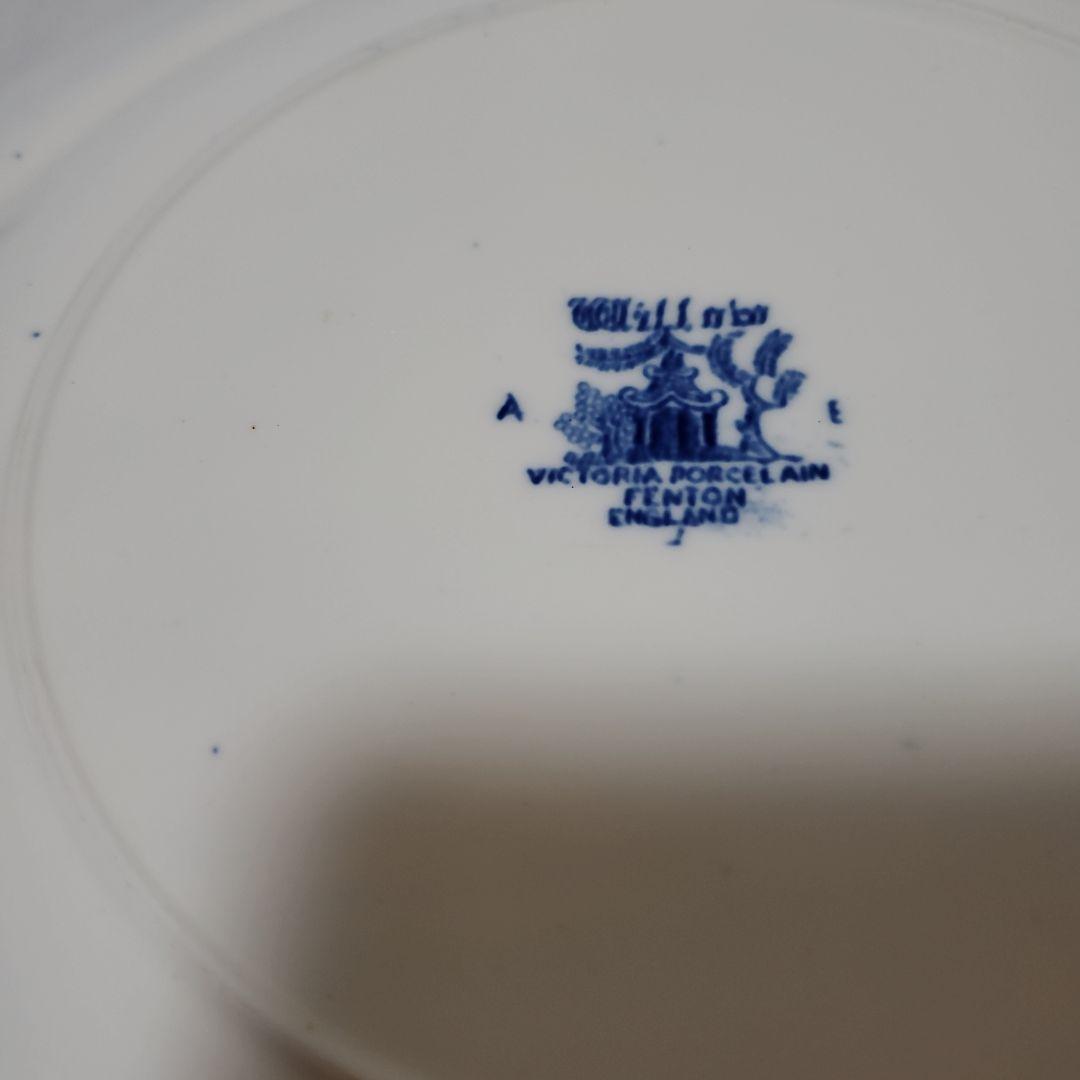 イギリスアンティーク　ヴィクトリア朝　陶磁器　ウィローパターン