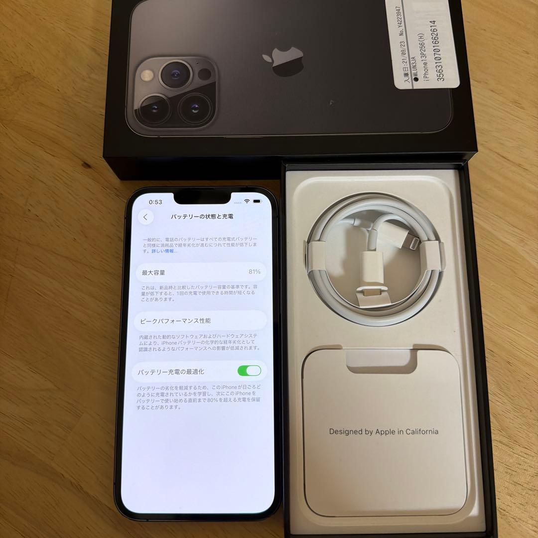 タエブ　iPhone 13 Pro 256GB グラファイト　美品