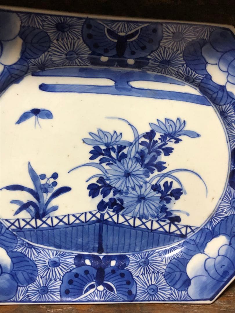 時代磁器　花　蝶
