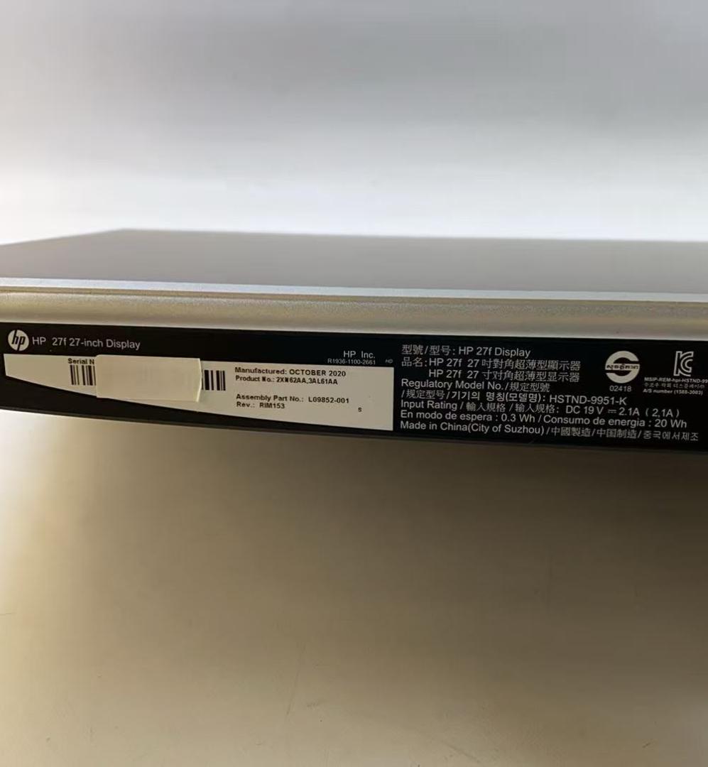 HP 27f ヒューレット・パッカード(HP)モニター 27インチ