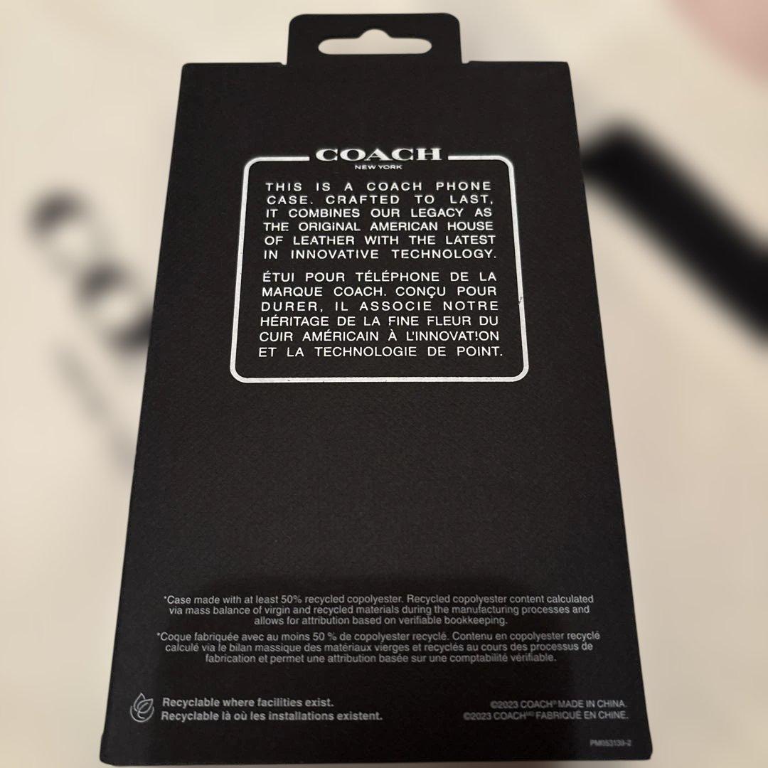 COACH コーチ　iPhone ケース　恐竜　ブラック系　本革