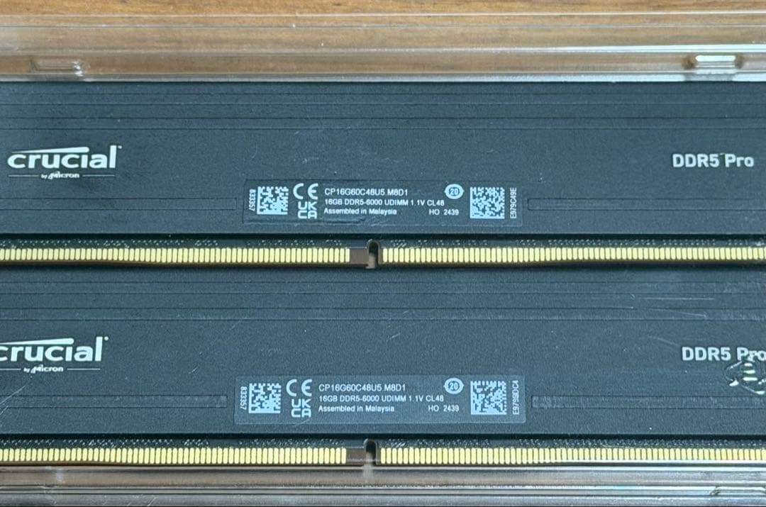 Crucial DDR5 32GBメモリーキット( 16GB x 2枚 )