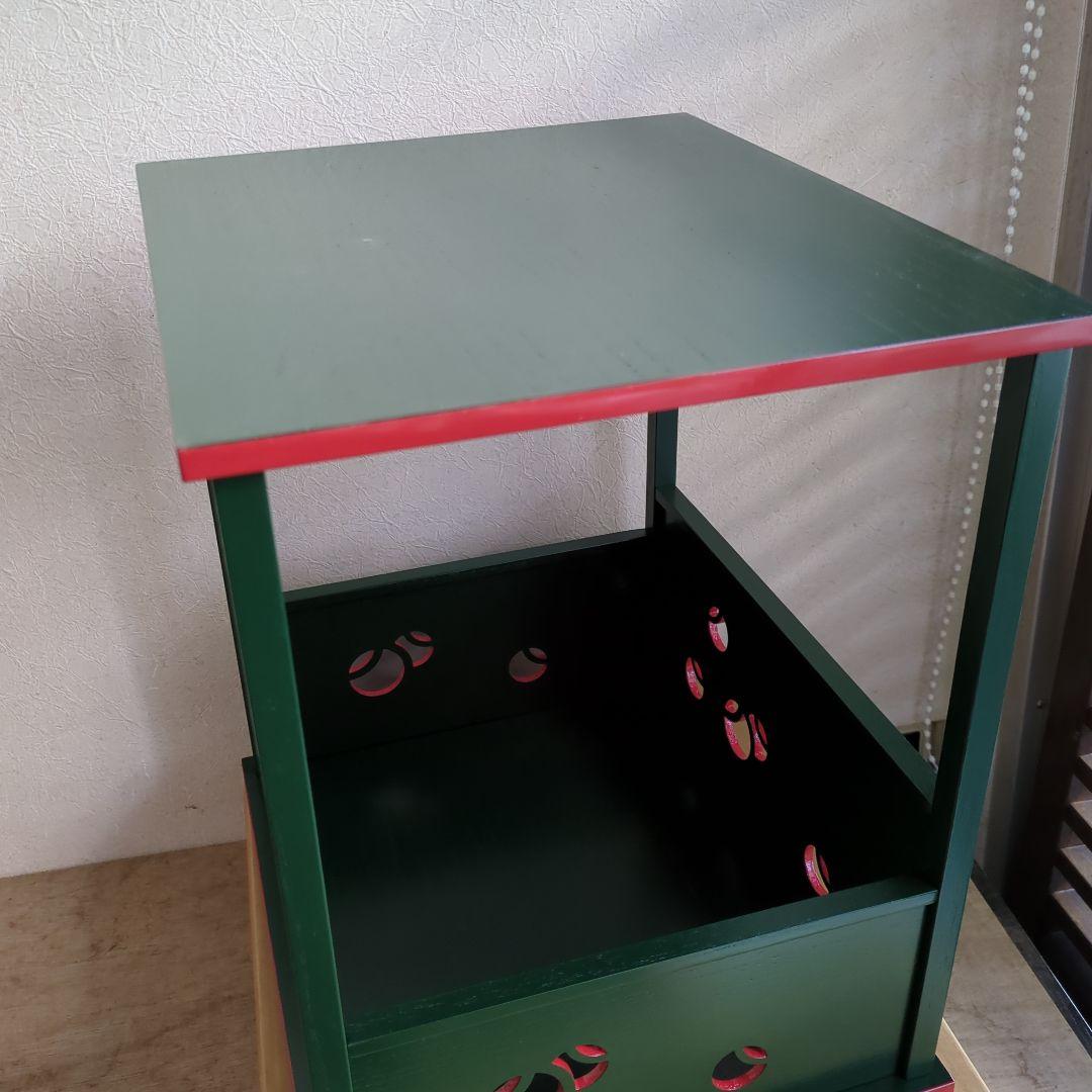 つぼつぼ棚 組み立て式 木製 漆器 美品 茶棚 お点前 紙箱