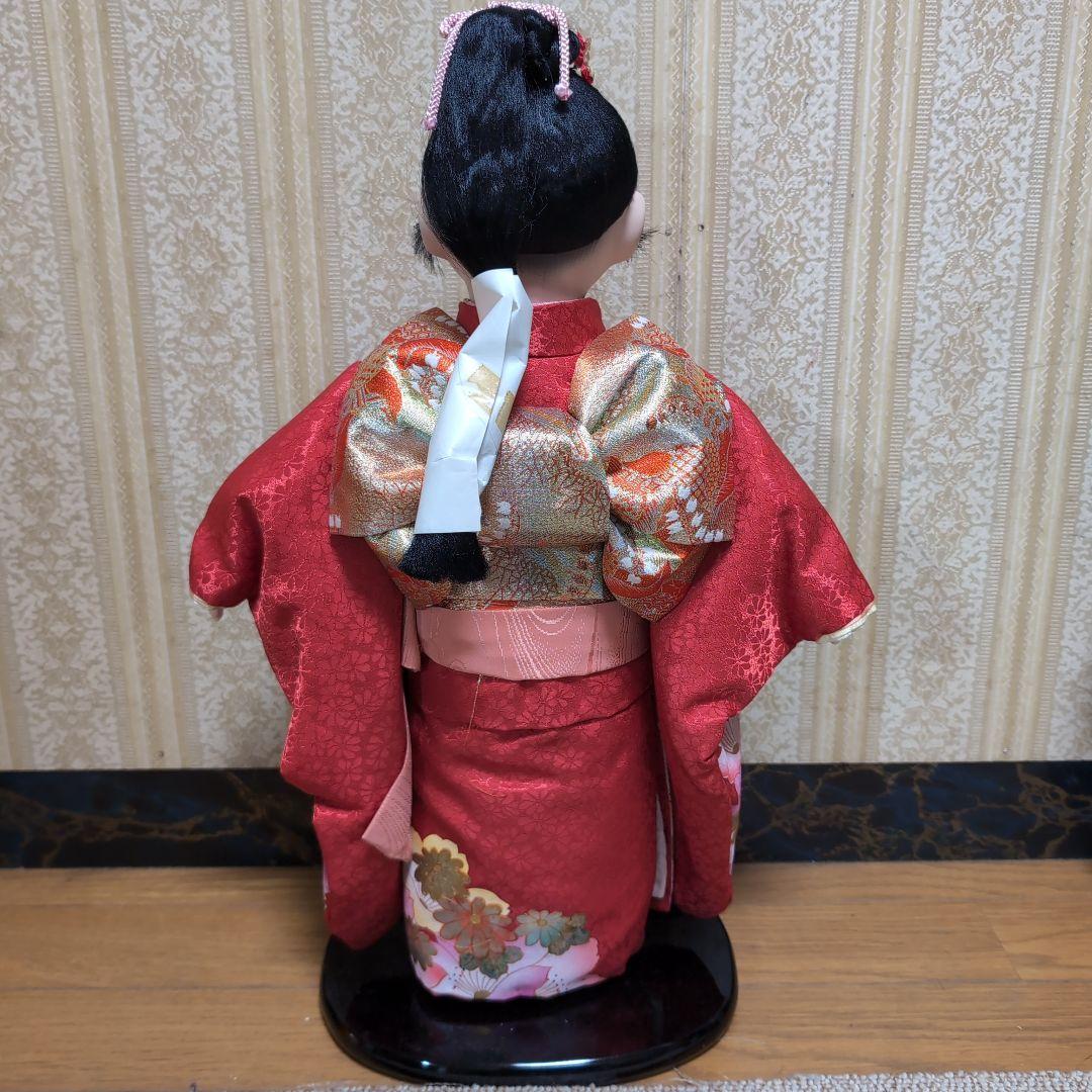 美品 市松人形 松月作印 手猫金彩 別染友禅 2体セット 日本人形