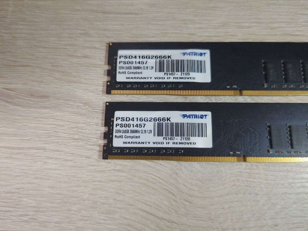 ◇PATRiOT DDR4 2666 8GB×2枚 合計16GB 動作確認済