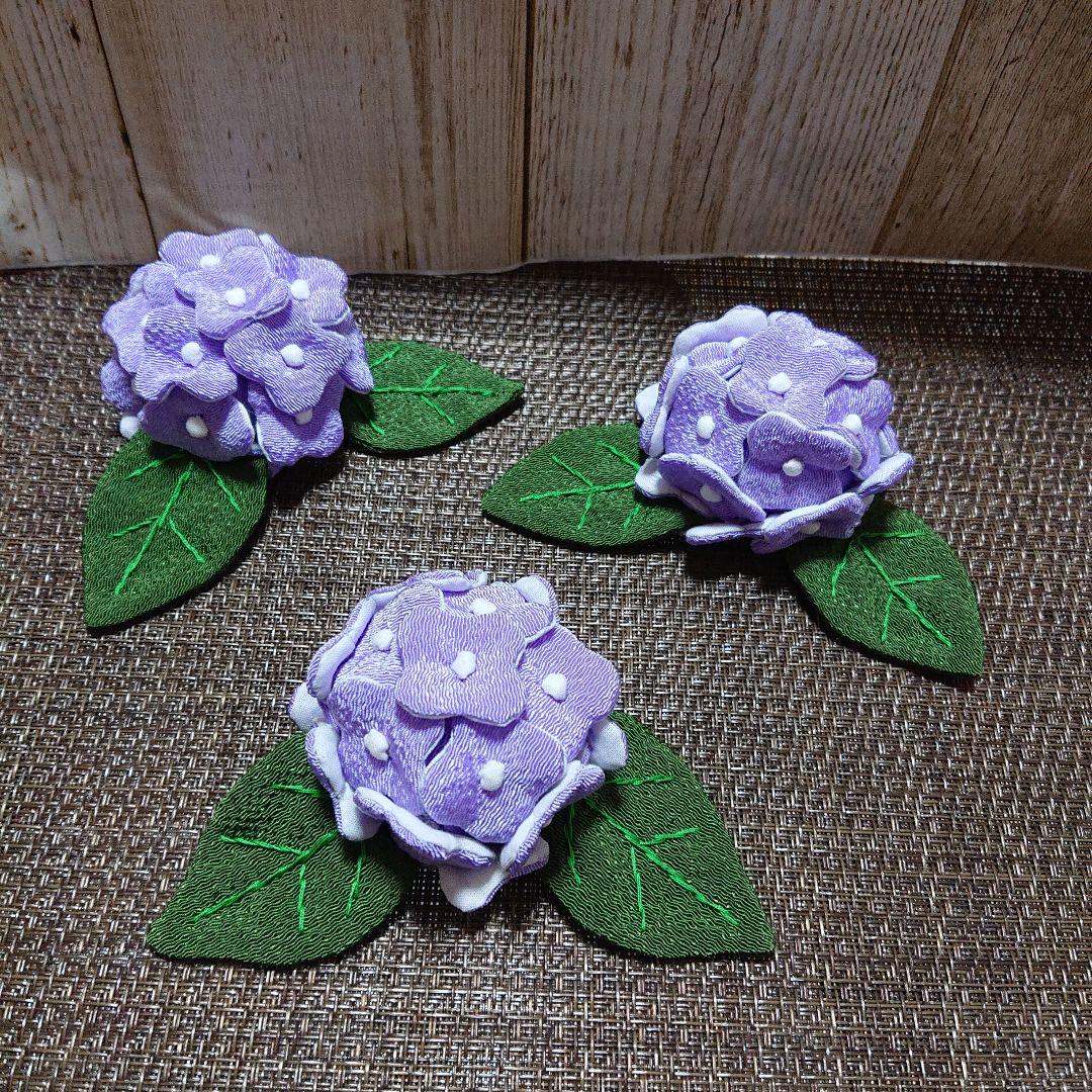 ◇タビ◇ちりめん細工◇紫陽花9つオーダー品◇