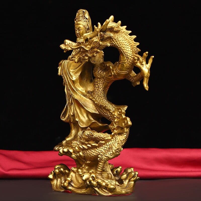 地蔵 菩薩 騎龍観音 銅製 仏像 彫刻 置物 開運 風水