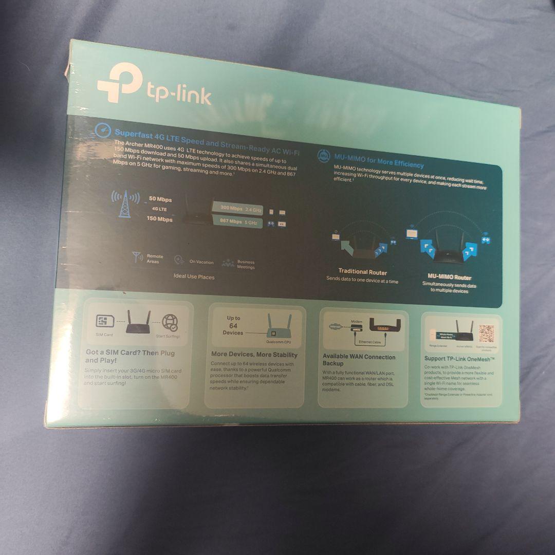TP-Link Archer MR400 4G LTE ルーター　楽天モバイル