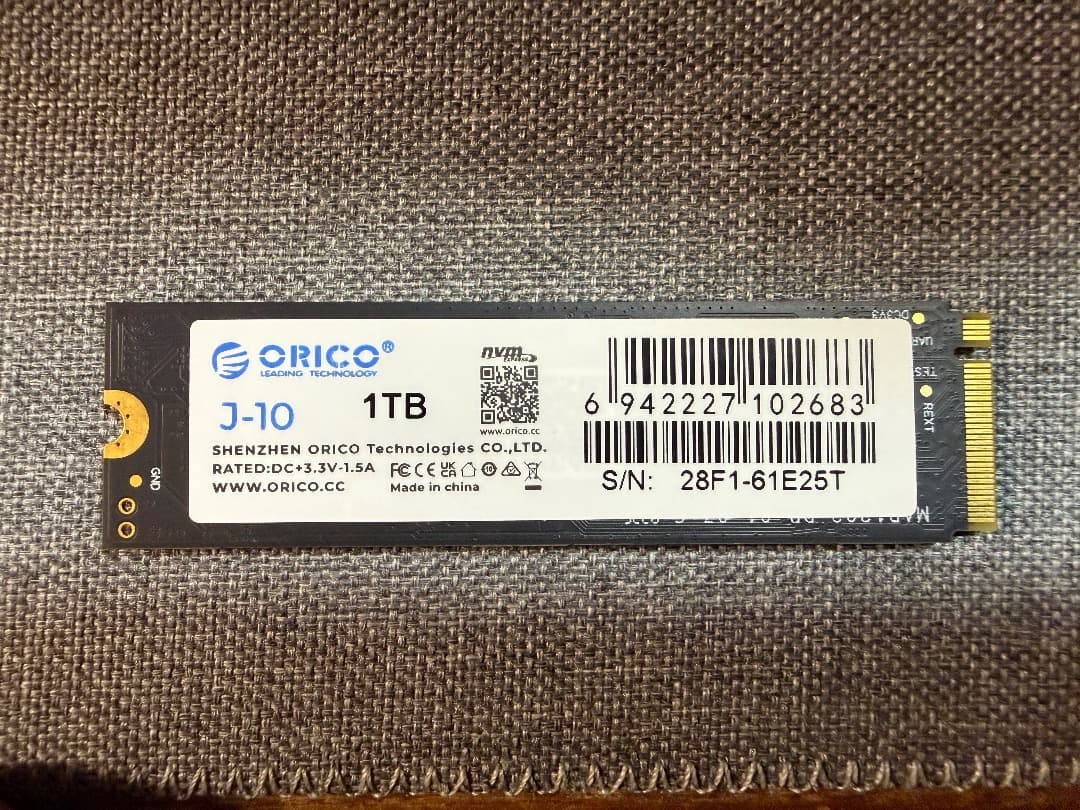 り*ん様 使用極少！ ORICO J-10 NVMe 1TB SSD (PCIe