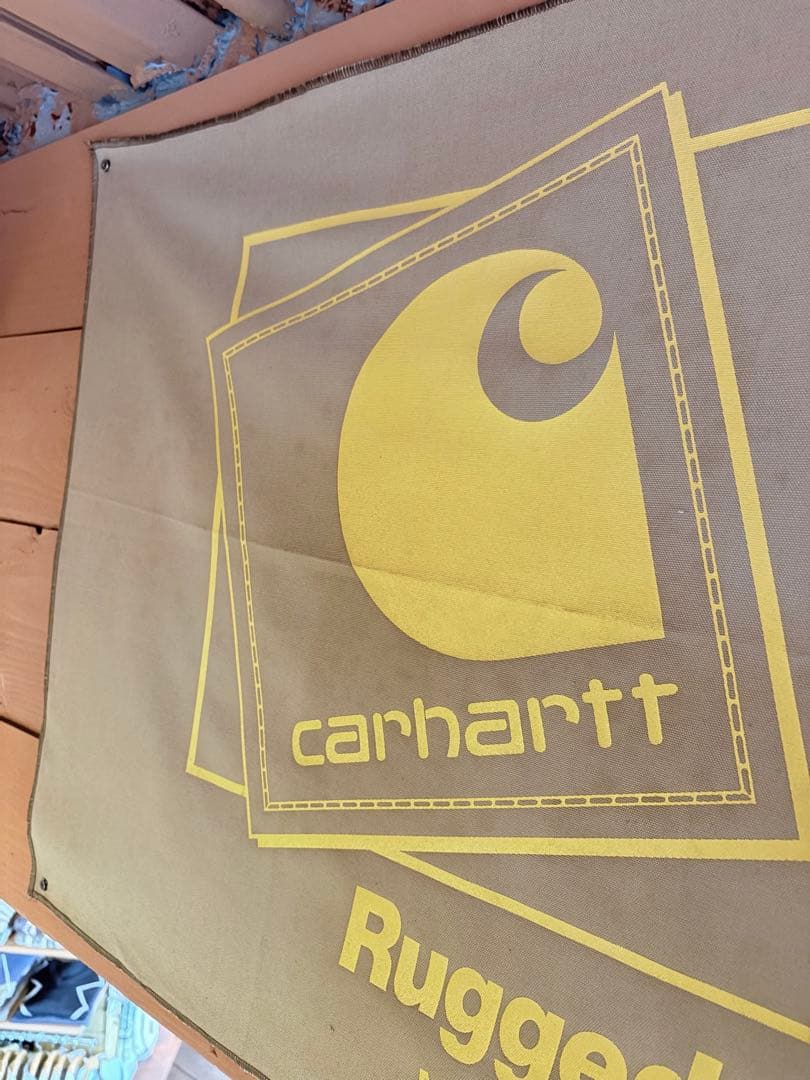 80s〜90s carhartt カーハート バナー 看板 ブラウン