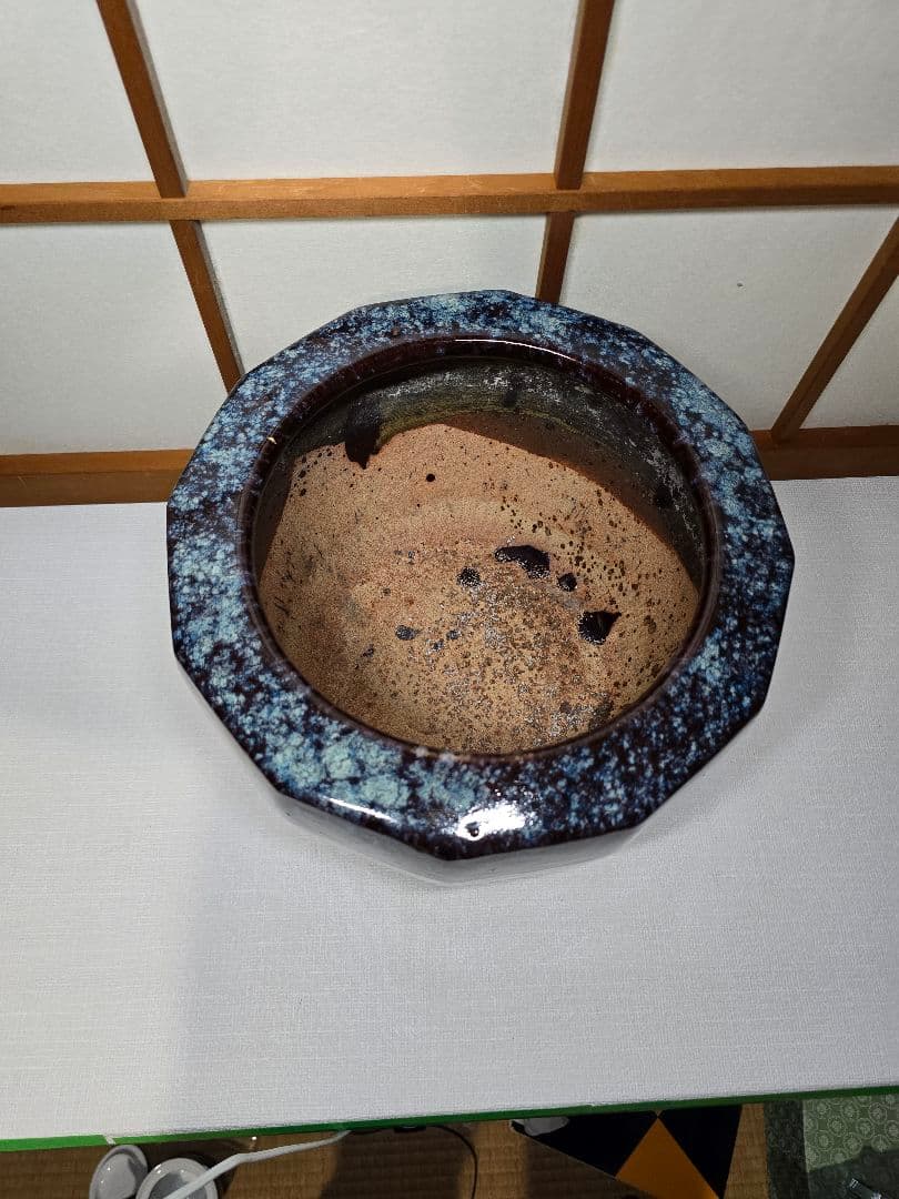 火鉢 陶器 大型 昭和レトロ アンティーク 古民具　金魚鉢 特大 睡蓮鉢 メダカ