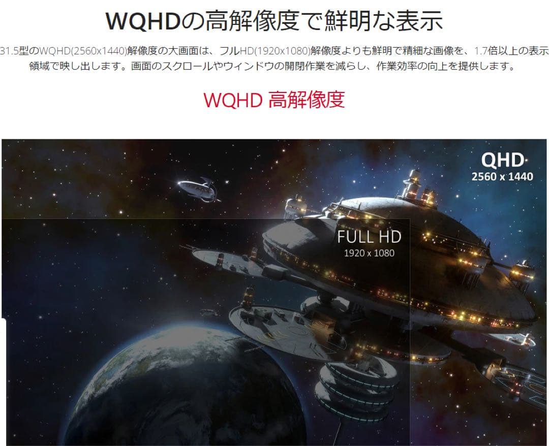 アベ31.5型 WQHD HDR10対応 超薄型デザインIPS液晶モニター