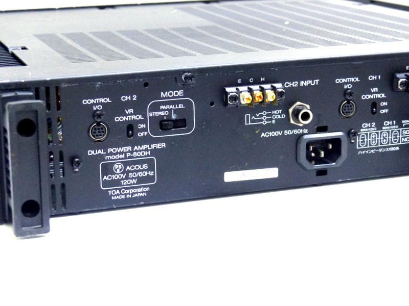【1875】 TOA P-80DH DUAL POWER AMPLIFIER
