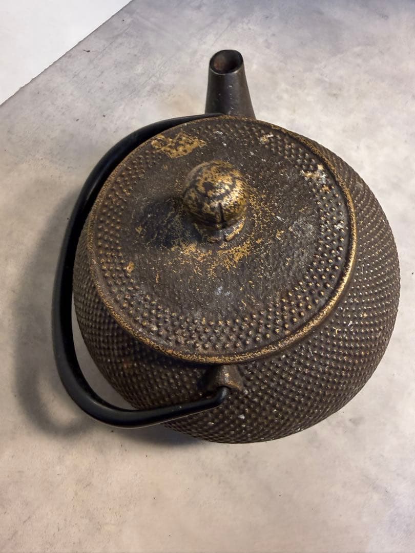 岩鋳 南部鉄器 鉄瓶 アラレ文様 茶道具 伝統工芸 現状品