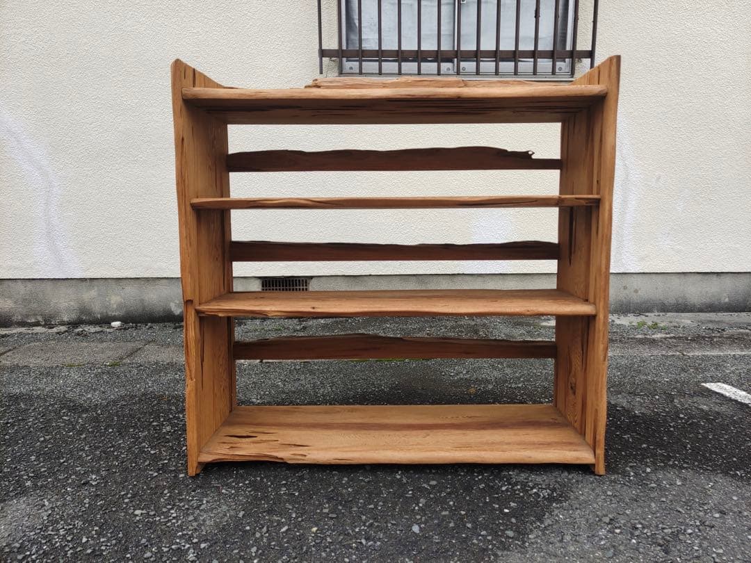 屋久杉　一枚板　自然木　棚　茶棚　本棚　飾り棚　収納棚　什器　古家具